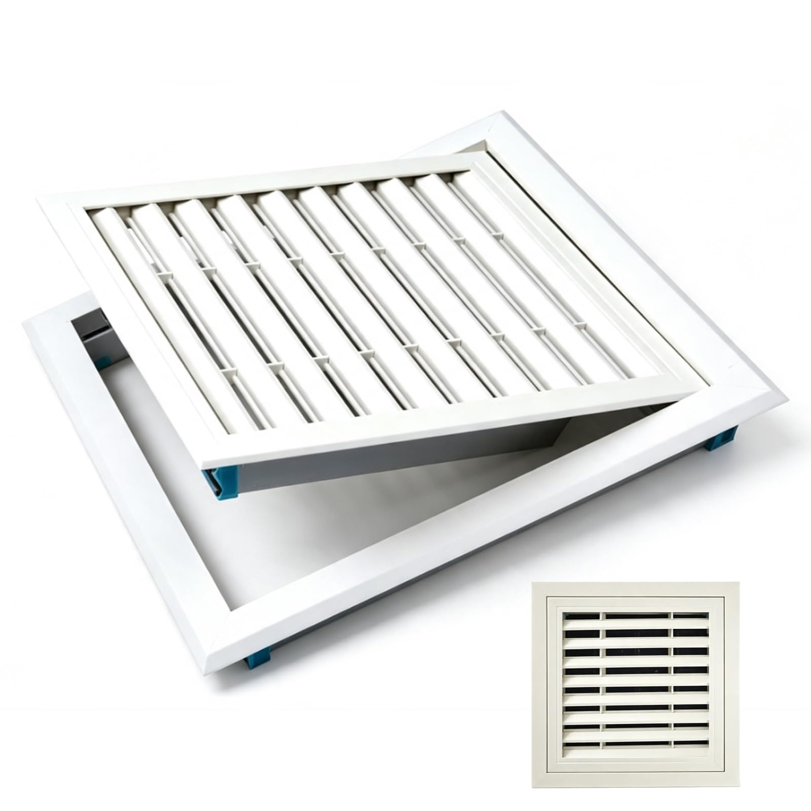 ABS Panel de Acceso, Filtro de Nailon ExtraíBle, Puerta de Inspección | Panel de Acceso Electricidad, Marco de Esquina Reforzado, Rejilla de Ventilación para Montaje en Techo y Par(40x40cm/16x16in)