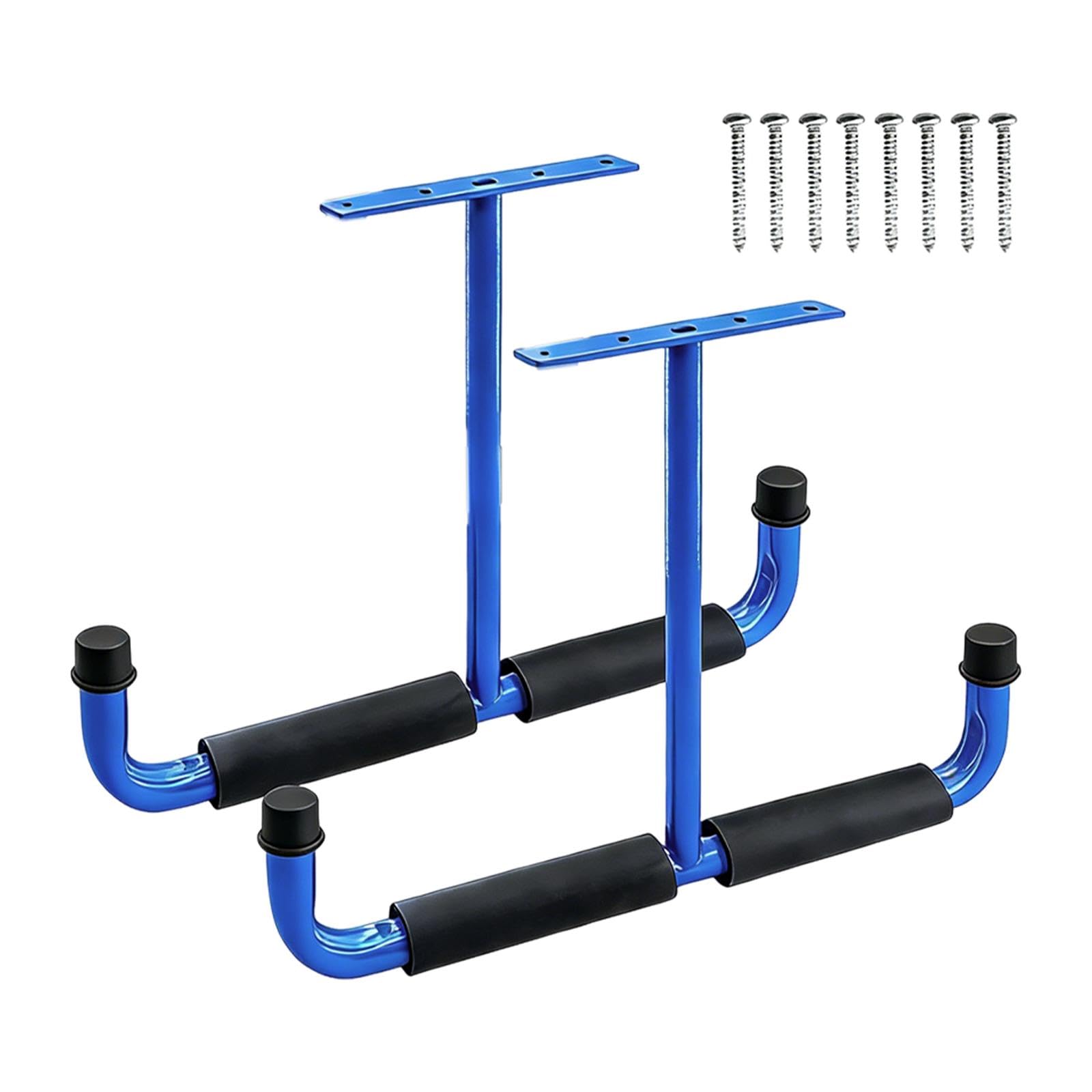 2 pezzi gancio portaoggetti per garage sospeso gancio multiuso per appendere tubi da giardino oggetti ingombranti canna da pesca, Blu
