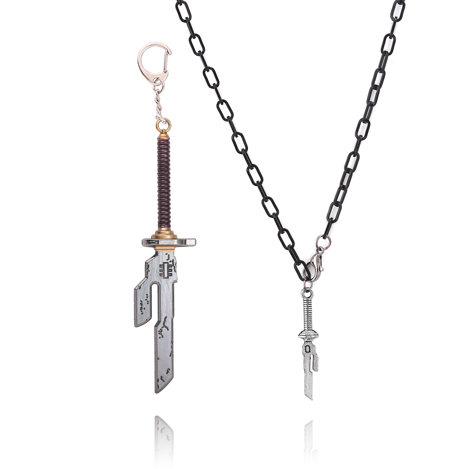JJK Fushiguro Toji Inspired Weapon Set  Double Charm Necklace & Keychain with Zen Blade Design  Anime Gift for Fans, Cosplayers & Collectors