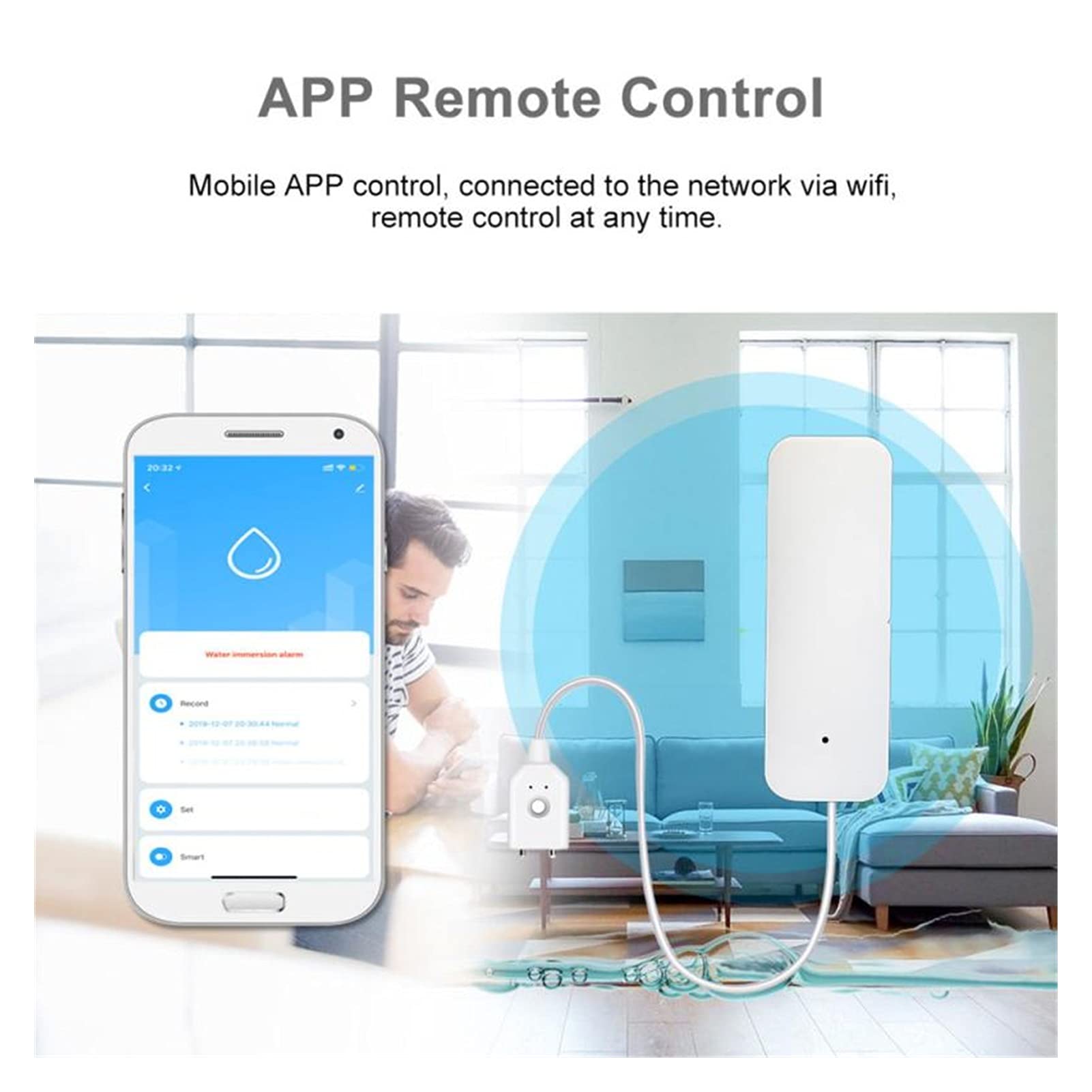 Alarme de fuite d'eau indépendante WIFI DÉTECTEUR DE CAPTEUR DE FUITE D'EAU Désacteur d'inondation Système d'alarme de sécurité Système d'alarme Smart Accueil(3pcs)