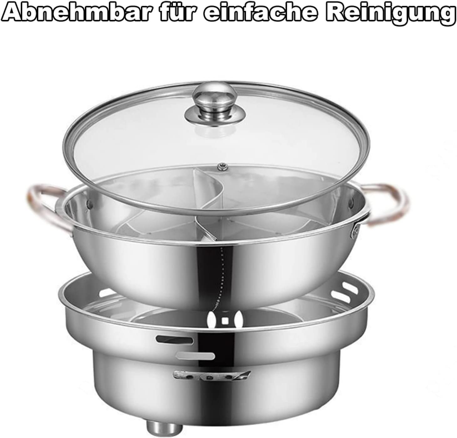Spirituskocher 2-flammig, Tragbare Spirituskocher Für Innenräume Mit Mandarinententopf, Rostfreier Stahl Campingkocher, Kein Strombedarf Geeignet Für Indoor Und Camping
