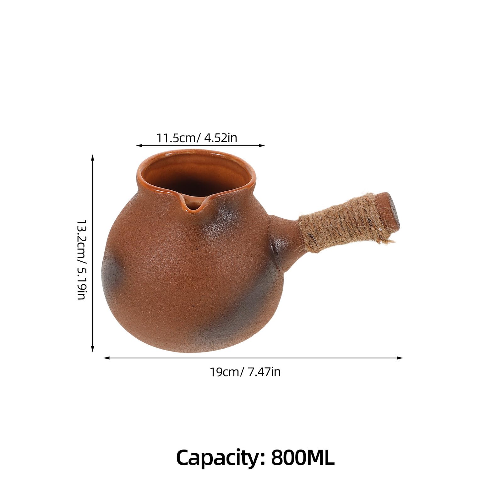 Alipis Bollitore in Terracotta Tradizionale da 800 Ml per Tè e Tisane, Resistente ad Alte Temperature, Design Classico in Ceramica per Campeggio e Riunioni Familiari
