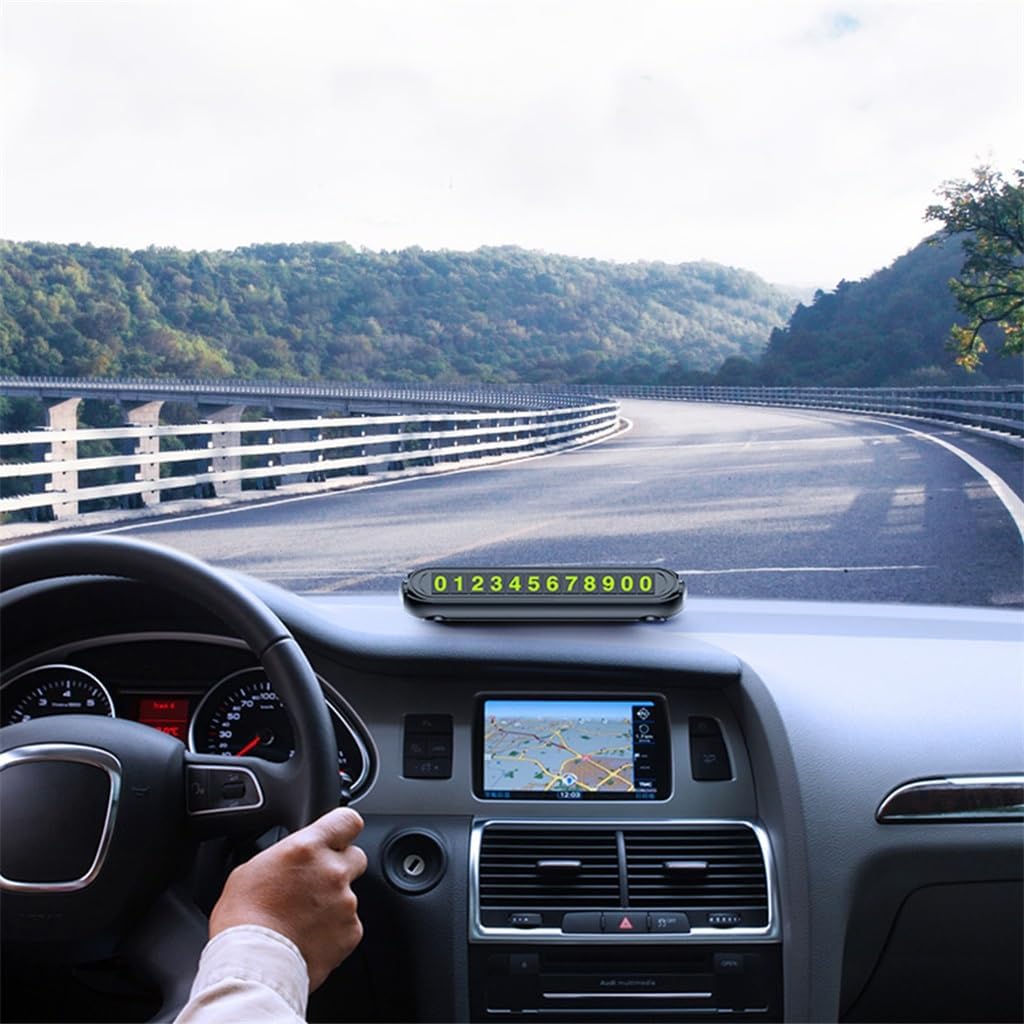 2 in 1 Luminous Car Temporary Parking Card Sticker Air Freshener Auto Phone Number Plate(OneColor)
