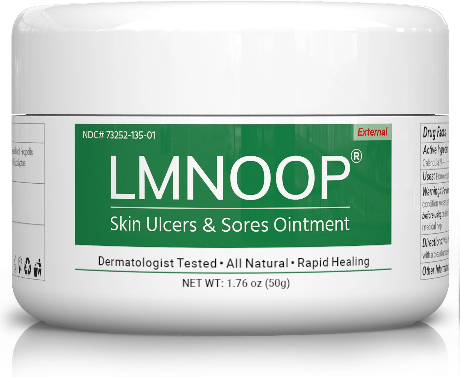Natural Skin Ulcer Healing Ointment - Deep Wound Care for Bedsores, Foot, Leg, Varicose & Stasis Sores, Cuts and Burns