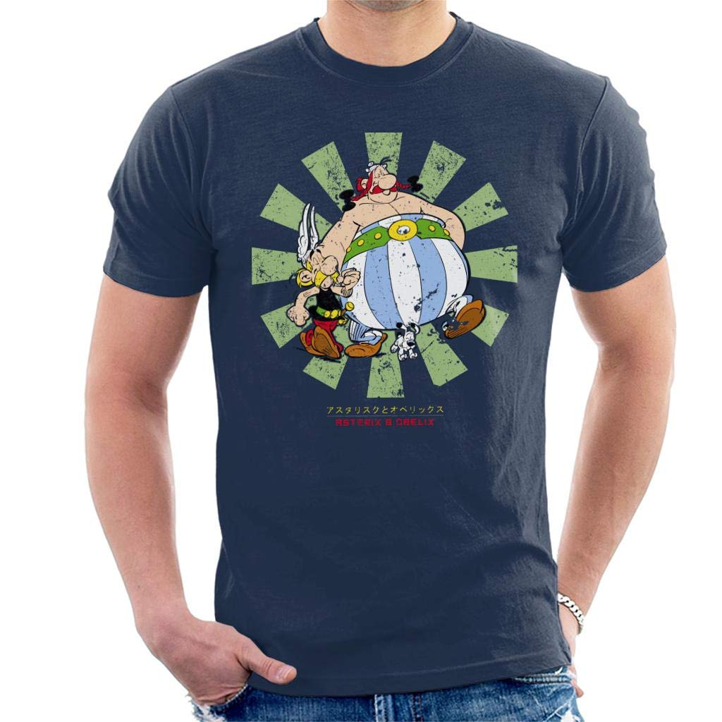 Cloud City 7 Men's Navy Blue Asterix And Obelix Retro Japanese T-Shirt