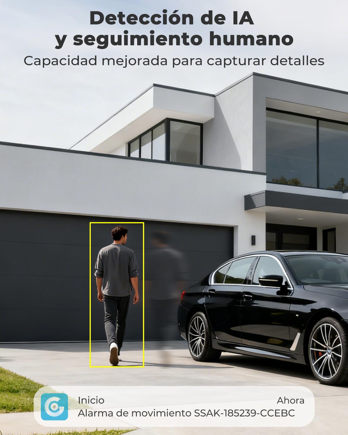 GENBOLT 2K AOV Cámara Vigilancia WiFi Exterior Solar Batería,Grabación 24/7 | Inalámbrica IP Cámara Seguridad sin Cables, Detección AI de 90 pies, 2,4/5GHz, PTZ 360°, 8W y 10400 mAh Recargable, IP66