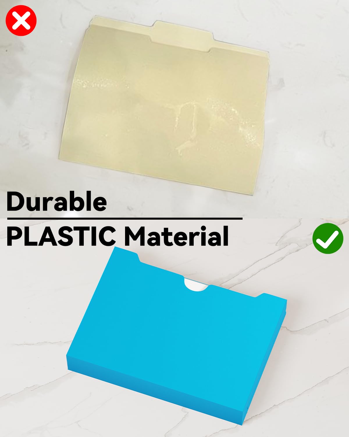 Ansook Lot de 12 chemises en plastique manille de 5,1 cm, format lettre, chemise de classement extensible, languette droite renforcée, poche d'extension de 5,1 cm, veste en polyéthylène pour le