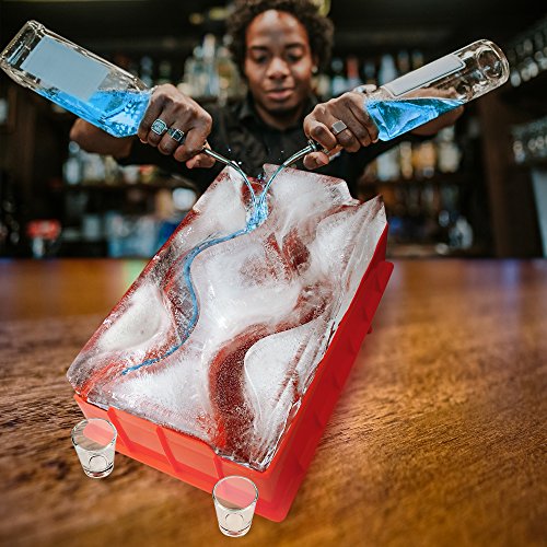Reusable Ice Luge (Double Track) - Just Add Water, Freeze and Enjoy Within 24 Hours - A Perfect Center Piece To Any Party - The Best Way To Serve Cold Drinks - Thumbnail 2