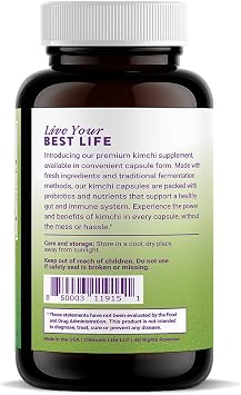 Premium Fermented Kimchi Capsules - Vegan & Natural 90 Caps