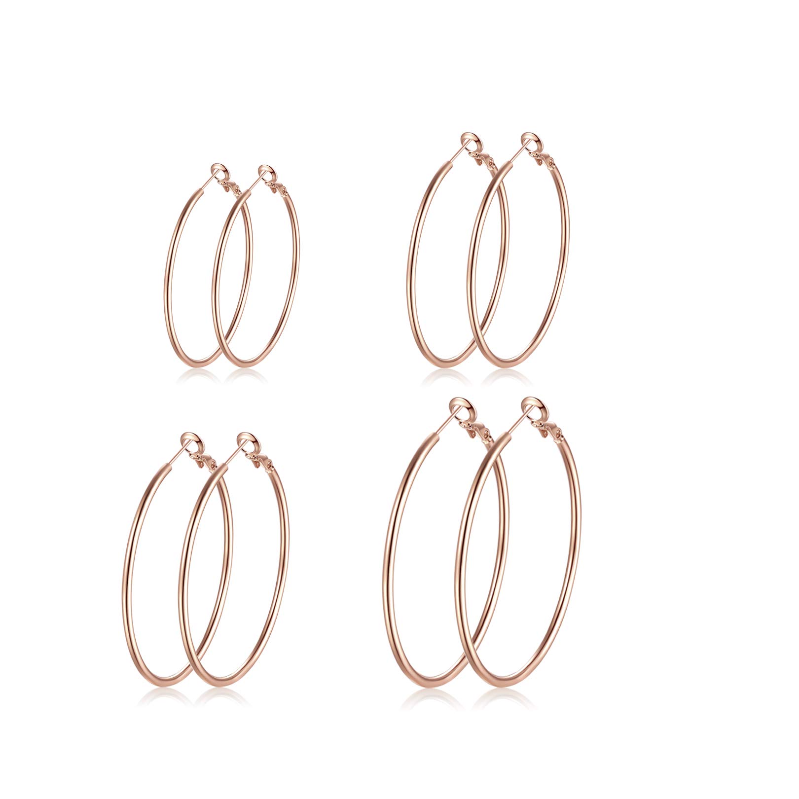 Creolen Silber 925 Ohrringe Groß 30/40/50/60mm- Hypoallergen Große Huggies Creolen Silber Damen Ohrringe Silber 925 Set Piecing Schmuck zum Dankeschön Geburtstag Nikolaus Weihnachten Damen Herren Geschenke