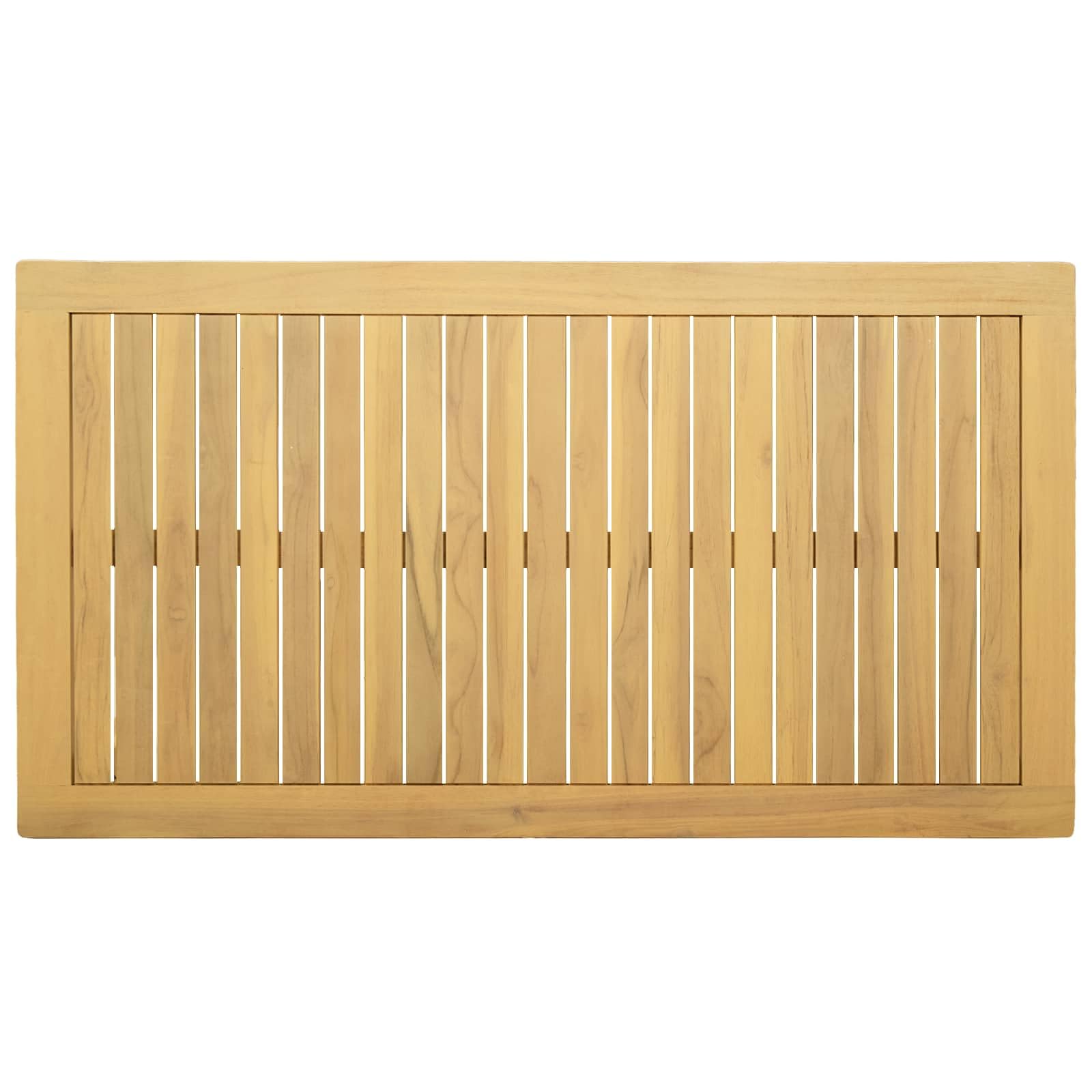 Tavolino da salotto in legno di acacia massiccio, 110 x 60 x 45 cm, resistente alle intemperie, per terrazza, balcone, veranda, esterno, scaffale e gruppo di sedute