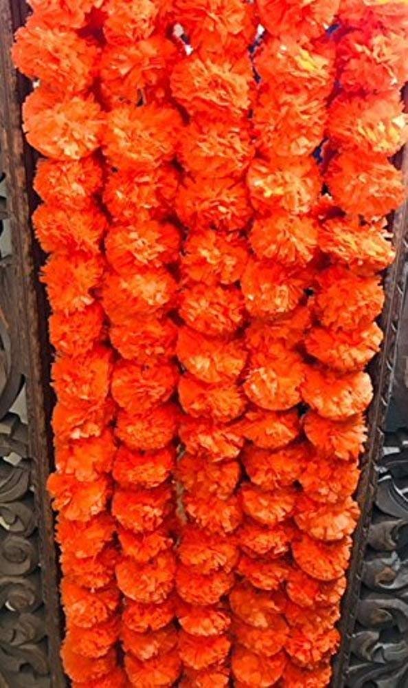 Nexxa 12 cm długości (20 x 2) sztuczne mieszane girlandy z kwiatami nagietka - do użytku na imprezach domowych Diwali Ganesh Fest dekoracja, uroczystości, wesela indyjskie, wydarzenie tematyczne z Indii, dekoracje domowe