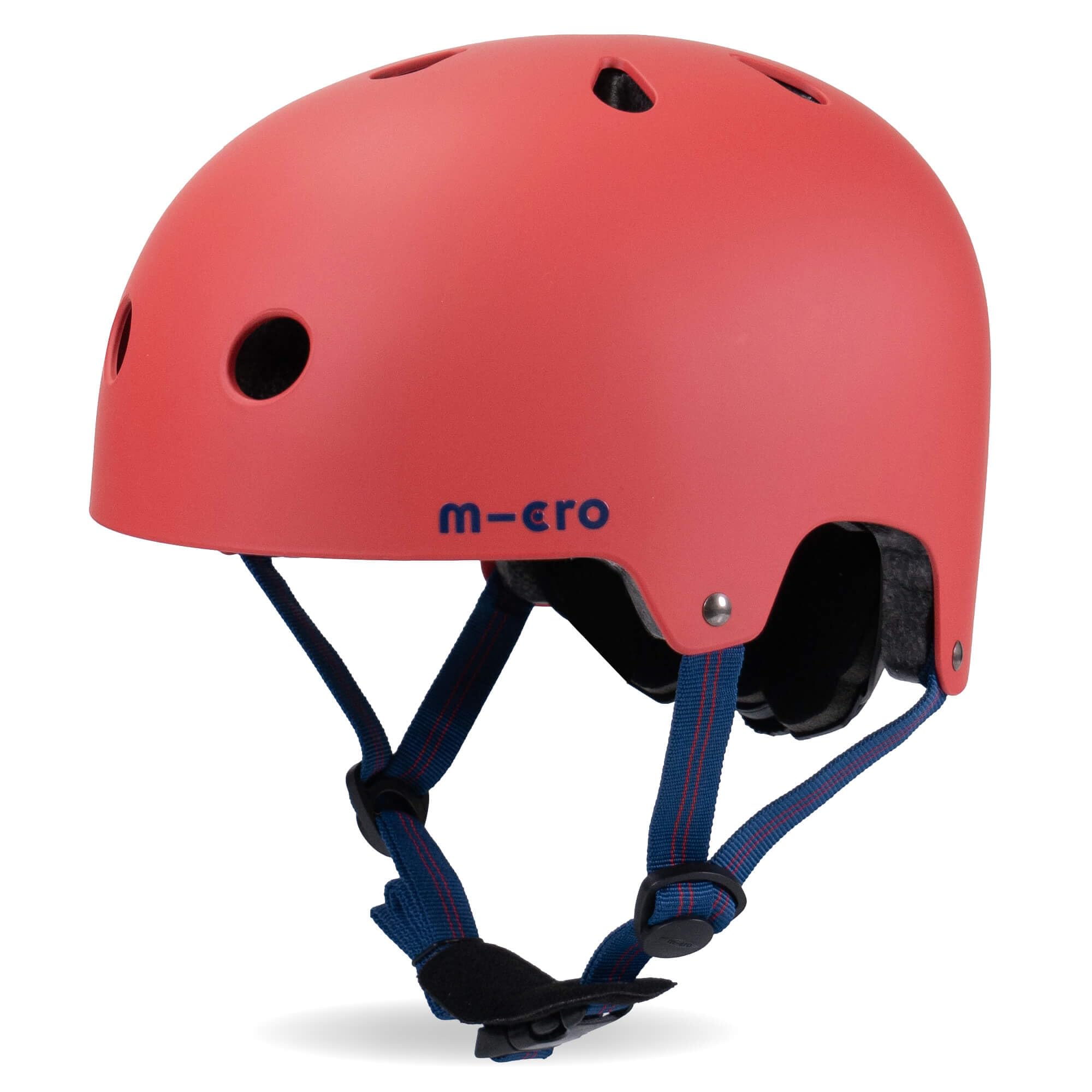 Micro Scooter | Bike/Scooter Deluxe Kids Helmet | Kids Bike Accessories | LED Rear Light | Protective Chin Strap | Inner Padding | Adjustable Strap & Sizing Wheel | Small (48-54cm) | Red โ image 1