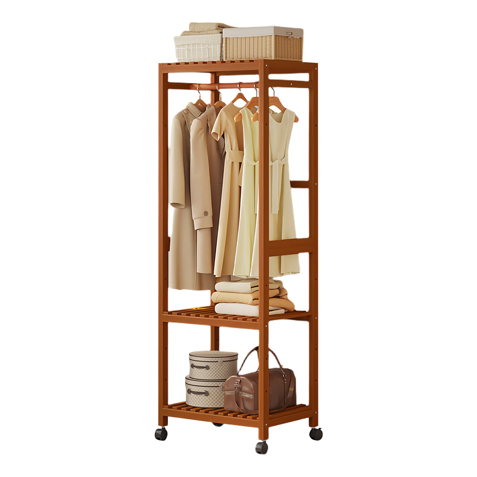 キャスター付きの頑丈でスリムなハンガーラック、場所を取らずに収納 Amazon.co.jp: ハンガーラック スリム 頑丈 シングル コート