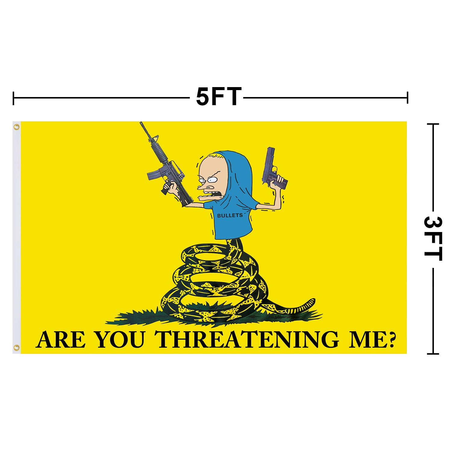 SOULBUTY Gadsden Flagge – 90x152 Cm, Polyester, Doppelt Genäht, 4 Messingösen