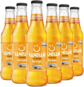 Laranja Orgânico Garrafa 255ml pacote com 6 unidades