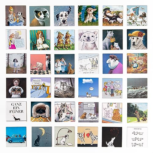 Inkognito | 40052 ''feine Hunde Memo'' | lustiges Memo-Spiel für Hundeliebhaber/Gedächtnis-Spiel/Legespiel | Künstler: Michael Sowa, Rudi Hurzelmeier, Quint Buchholz, Beck, UVM.