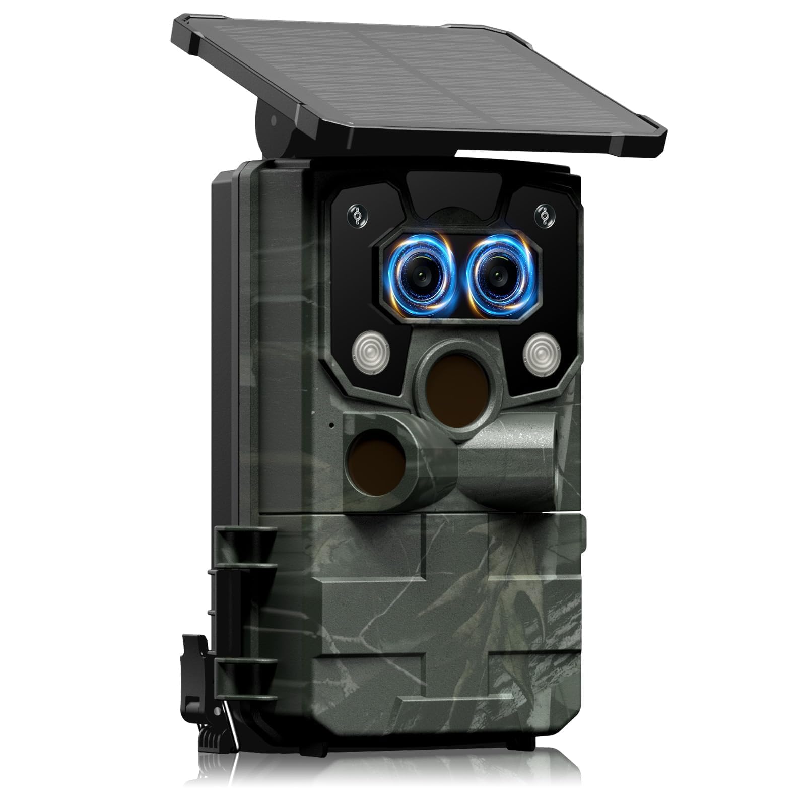 VOOPEAK Trail Camera Starlight Night Vision with WiFi Bluetooth, Dual Lens Solar Game Camera 60MP 4K 30FPS, Trail Cameras with Motion Activated