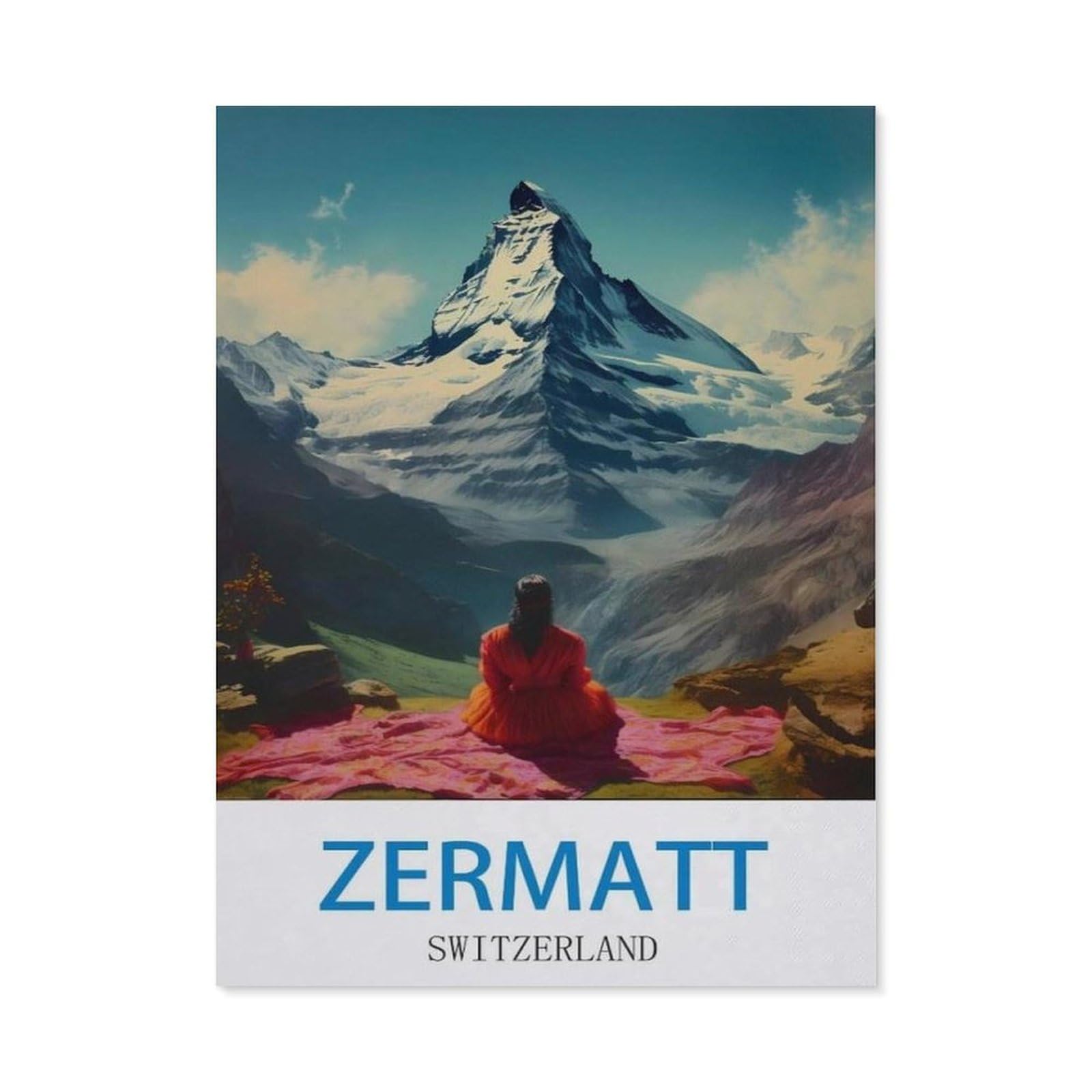 BEAYODKP Diamond Painting Kits for Adults and Kids，Zermatt Switzerland，Full Drill Round Rhinestone Paint with Diamonds（30 x 40 cm/11.81 x 15.74 inches）-CK46
