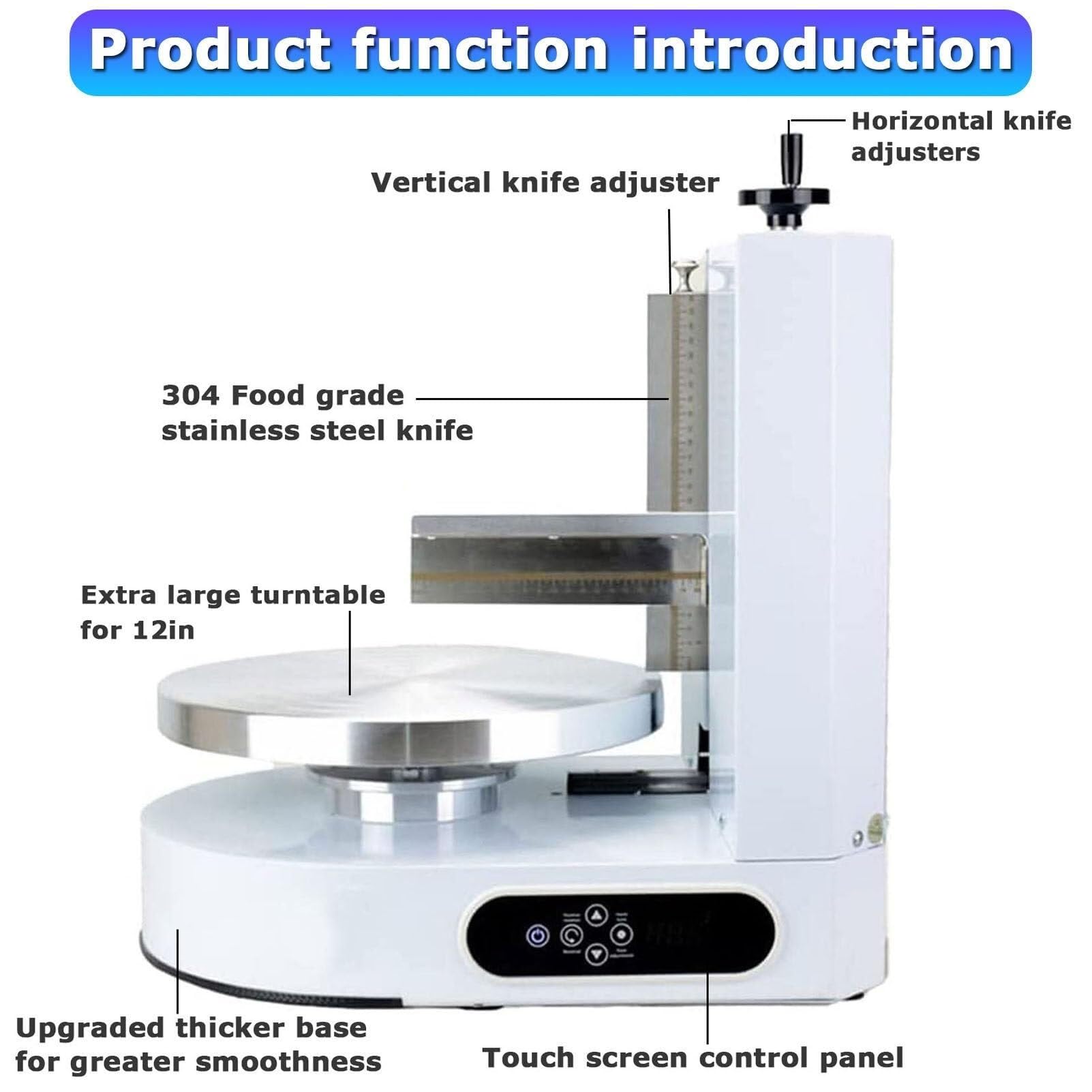 Máquina de decoración de recubrimiento suave con crema for pastel de cumpleaños, máquina automática for esparcir crema de mantequilla for pasteles de 4-12 pulgadas, esparcidor de mermelada y crema for