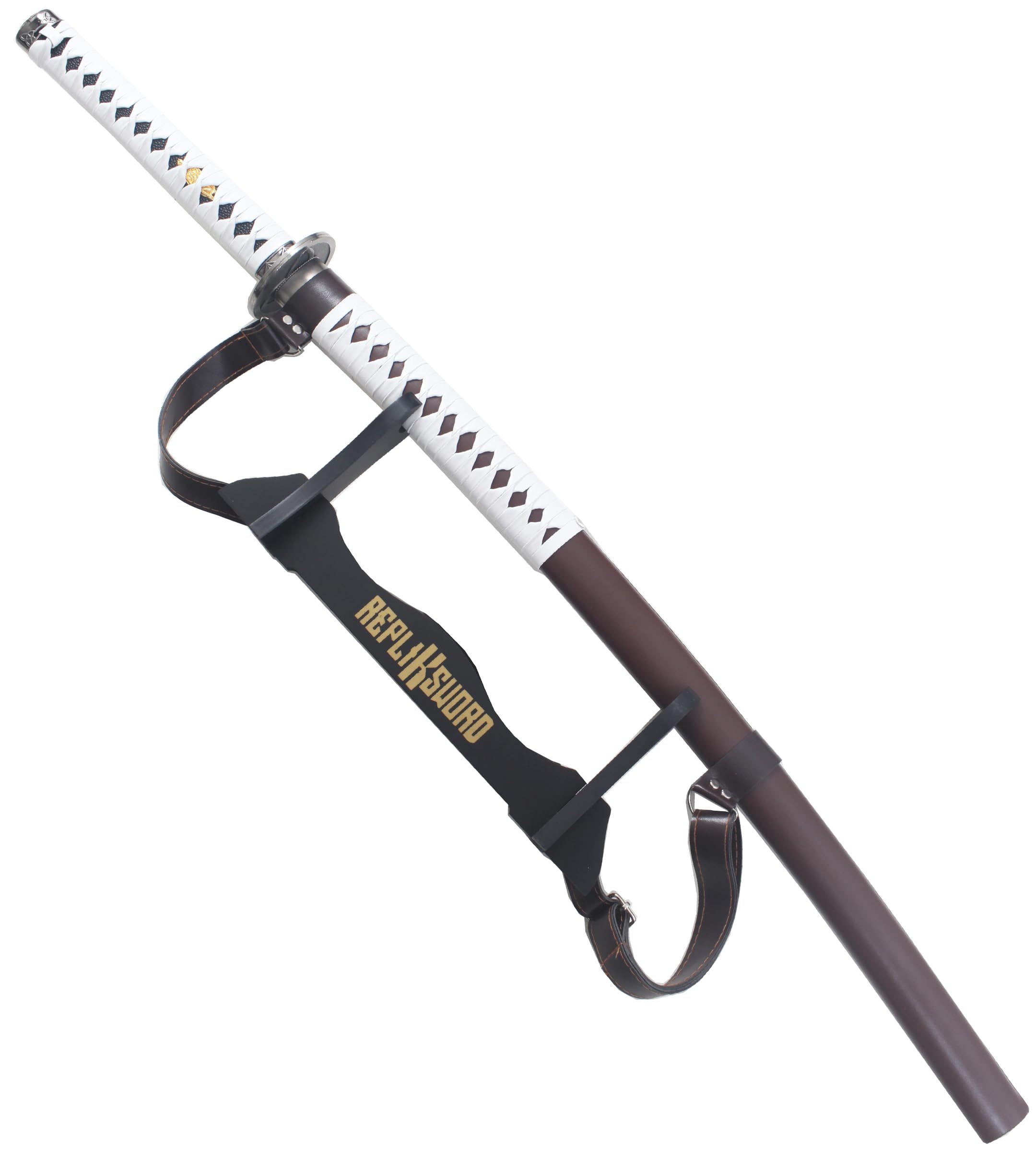 Katana en Bois Michonne - Épée Sabre pour Décoration et Cosplay Zombie avec Présentoir