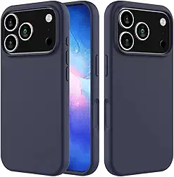 [GL CASES] Capa Compatível Com iPhone 17 Pro Max Capinha iPhone 17 Promax Case Aveludada Anti Impacto Reforçada Silicone Emborrachado Com Proteção De Câmera (Azul Escuro)