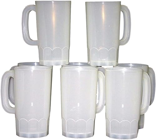 Talisman, tazas de plástico para cerveza, grandes, 32 onzas, paquete de 8, color esmerilado