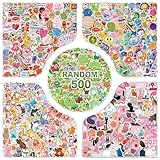 CUTELIILI Cute Waterproof Stickers, 500pcs Water Bottle Stickers for Kids,Random Stickers Pack for Laptop Computer Skateboard Helmet s for Teens Girls Adults