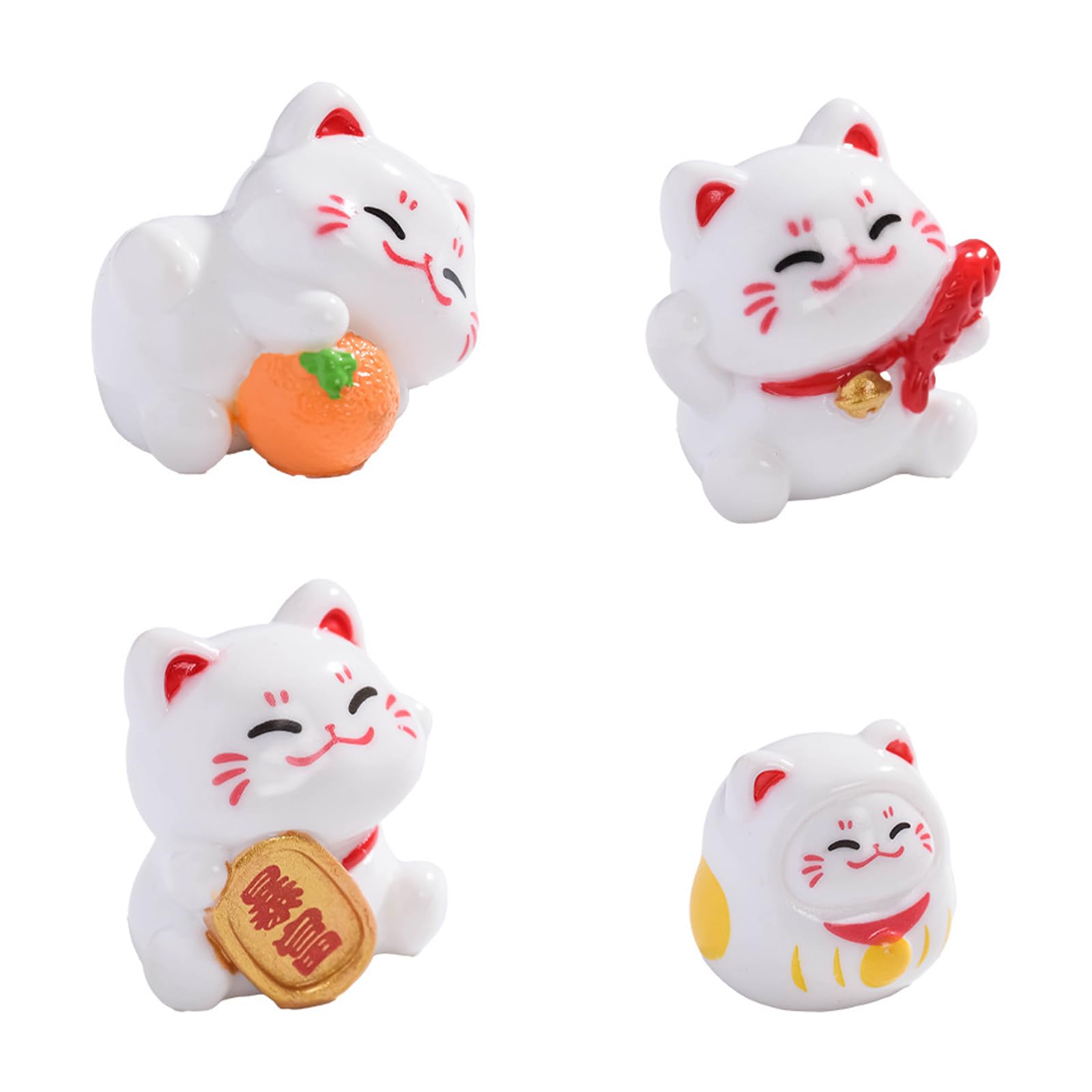 Piceioep Lovely Miniature Cats Figurine Statue Display Figure for Desk Shelf Adult Giving Chinese NewYear Decors Japanese Styles Figurine