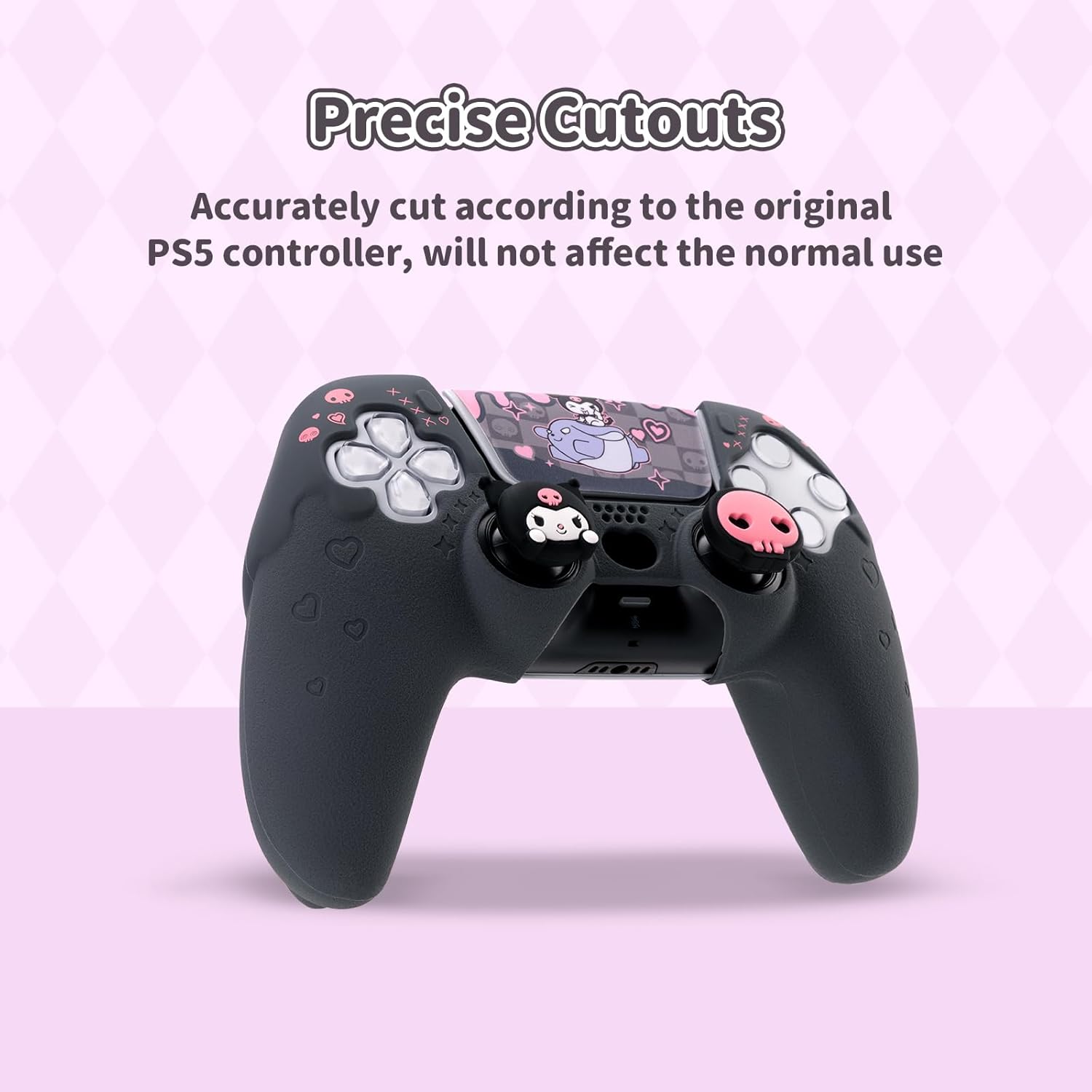 Silicone PS5 Controller Cover Skin Set,Anti-Slip Soft Protective Case for PS5 Wireless Controller with 2 Thumb Grip Caps and 1 Sticker - Image 3