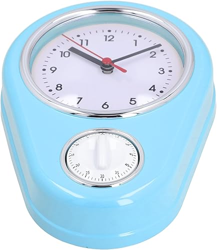 Tyenaza Reloj de pared retro con temporizador de cocina de 9 pulgadas, multifunción, innovador y preciso de funcionamiento silencioso, reloj de