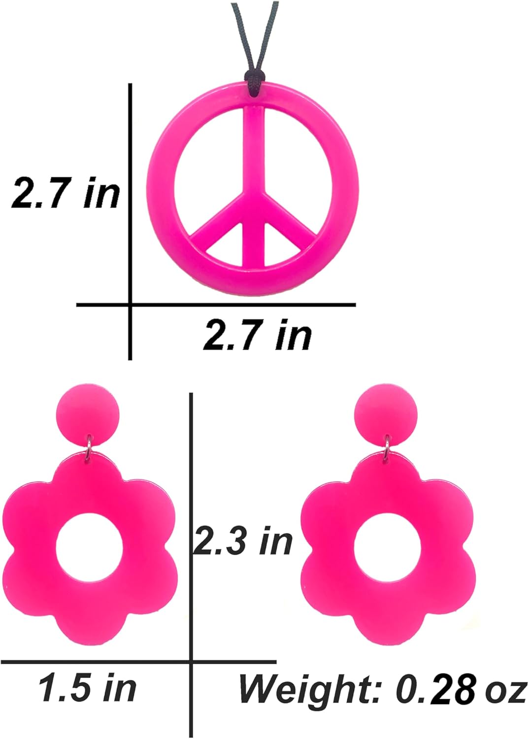 70s Disco Outfits Hippie Clothes Costume for Women, 5 Pcs 60s 70s Hippie Accessories Halloween - Image 5