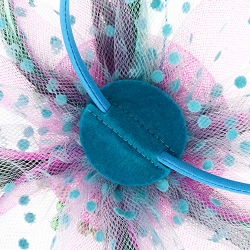 Image of DRESHOW Fascinators Hat Flower Mesh Ribbons Feathers on a Headband and a Clip Tea Party Headwear for Girls and Women
