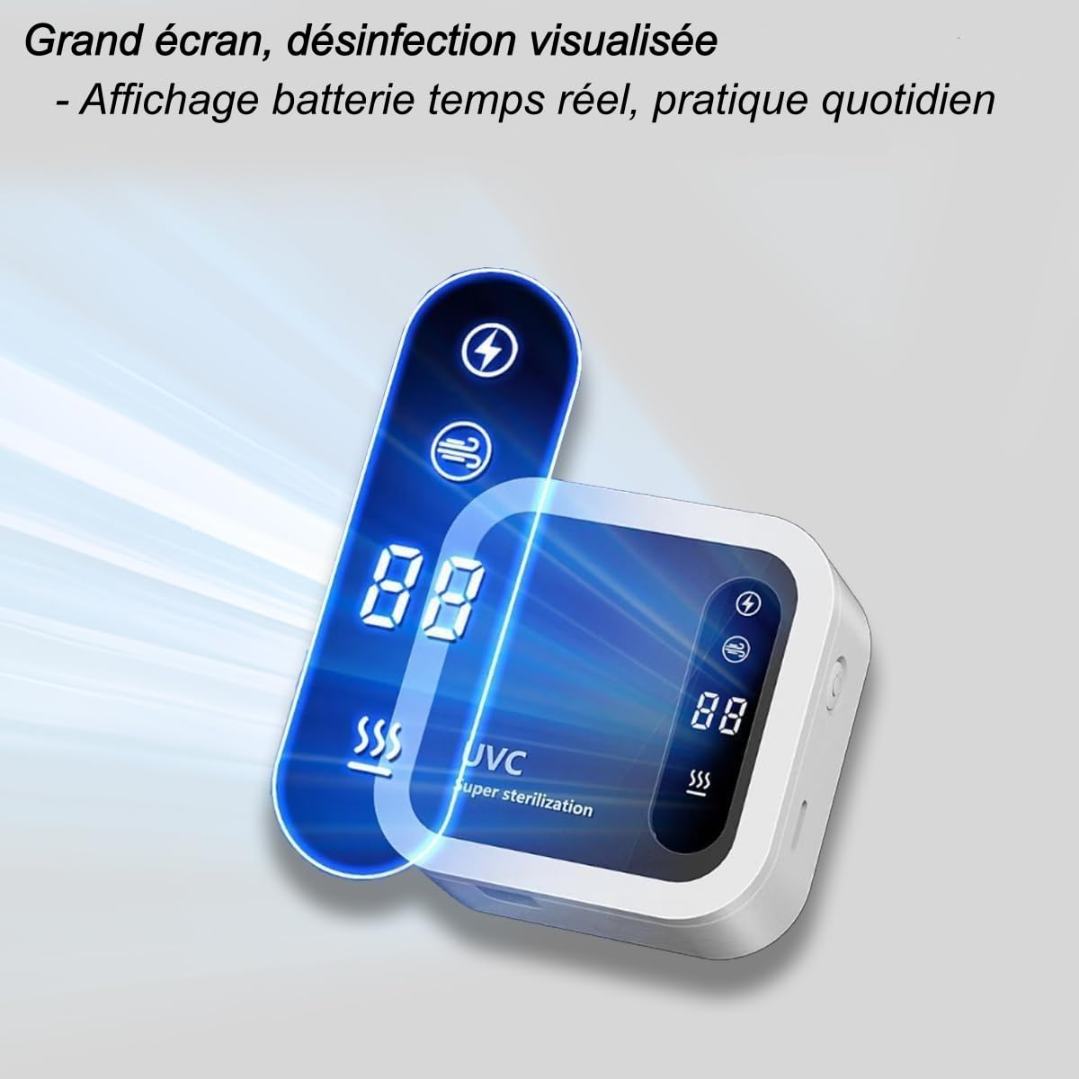 Stérilisateur de Brosse à Dents UV 2 en 1,Séchage Automatique 99,9% Anti-Bactérien,Support Mural sans Perçage, Portable à Bas Bruit, Batterie 1000mAh,Hygiène Bucco-Dentaire Salle de Bain (Blanc)