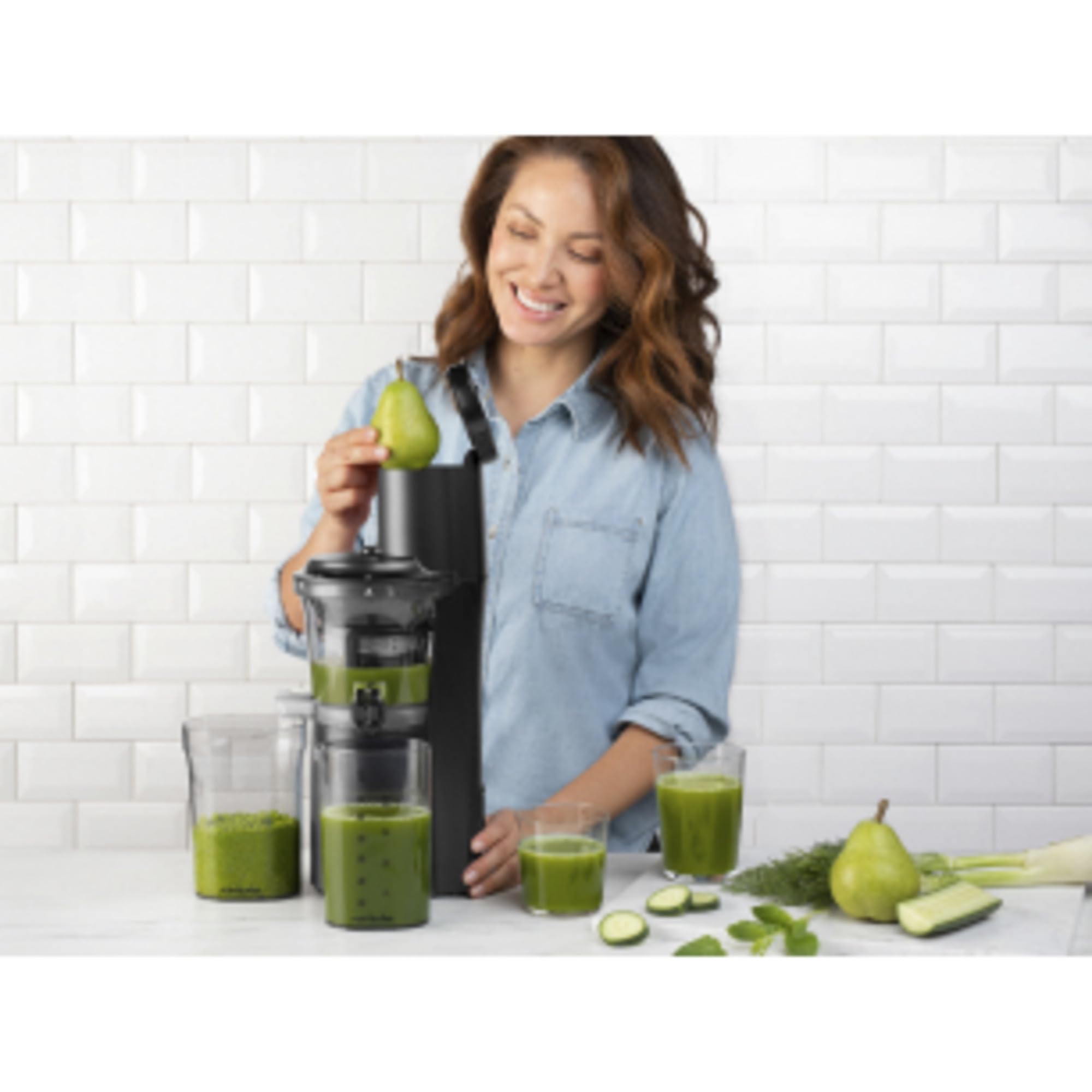 Nutribullet NBJ500 Slow Juicer Extracteur de Jus à Froid 1.8 L Noir