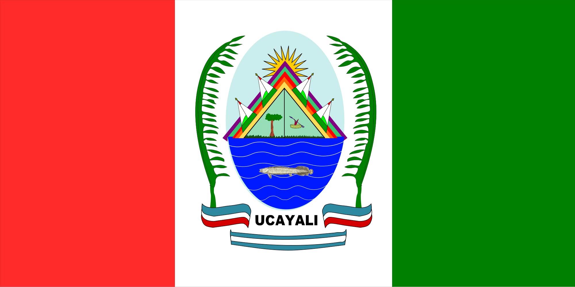 Drapeau XL Ucayali réplica de la bandera pour décoration de salle culturelle