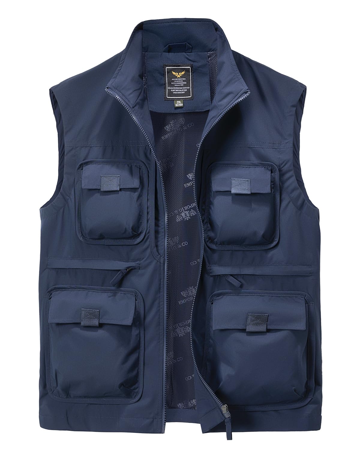 Harbrosrce Herren Outdoor Anglerweste Kolonnenstand Leicht Ärmellos Jacke mit Vielen Taschen Für Safari Golf Jagd Angeln Fotografie Wandern