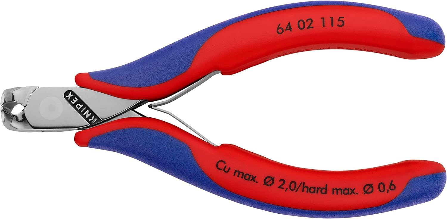 KNIPEX Tronchese per elettronica con tagliente frontale, 64 02 115 | con impugnature multicomponente 115 mm