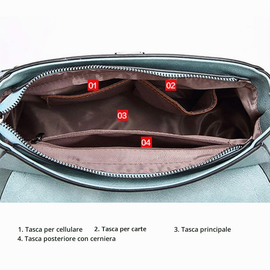 BUKESIYI Donna Borse a Tracoll Borsa a Mano Firmate Borse a Spalla 2026 PU Pelle IT77101 Nero V2