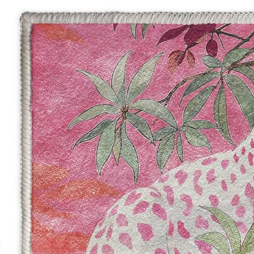 Tapete Decorativo Boho Animal Print Rosa 4x5 ft miniatura 5
