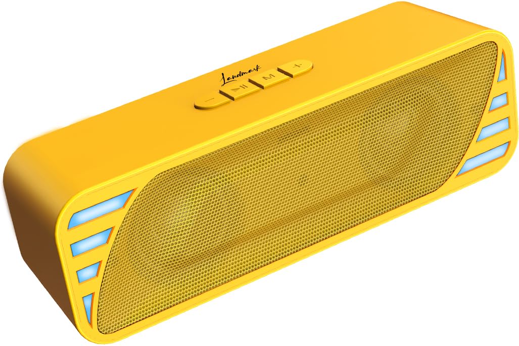 LANDMARK Strike Metal Grill LM BS105 Bluetooth Soundbar with 10W RMS Stereo Sound, TWS Feature, RGB Lights, Control Buttons, FM Radio, Upto 8 Hours Playback & Multi Connectivity Modes(Yellow) (B0DCJ5XVVV) Amazon Price History, Amazon Price Tracker