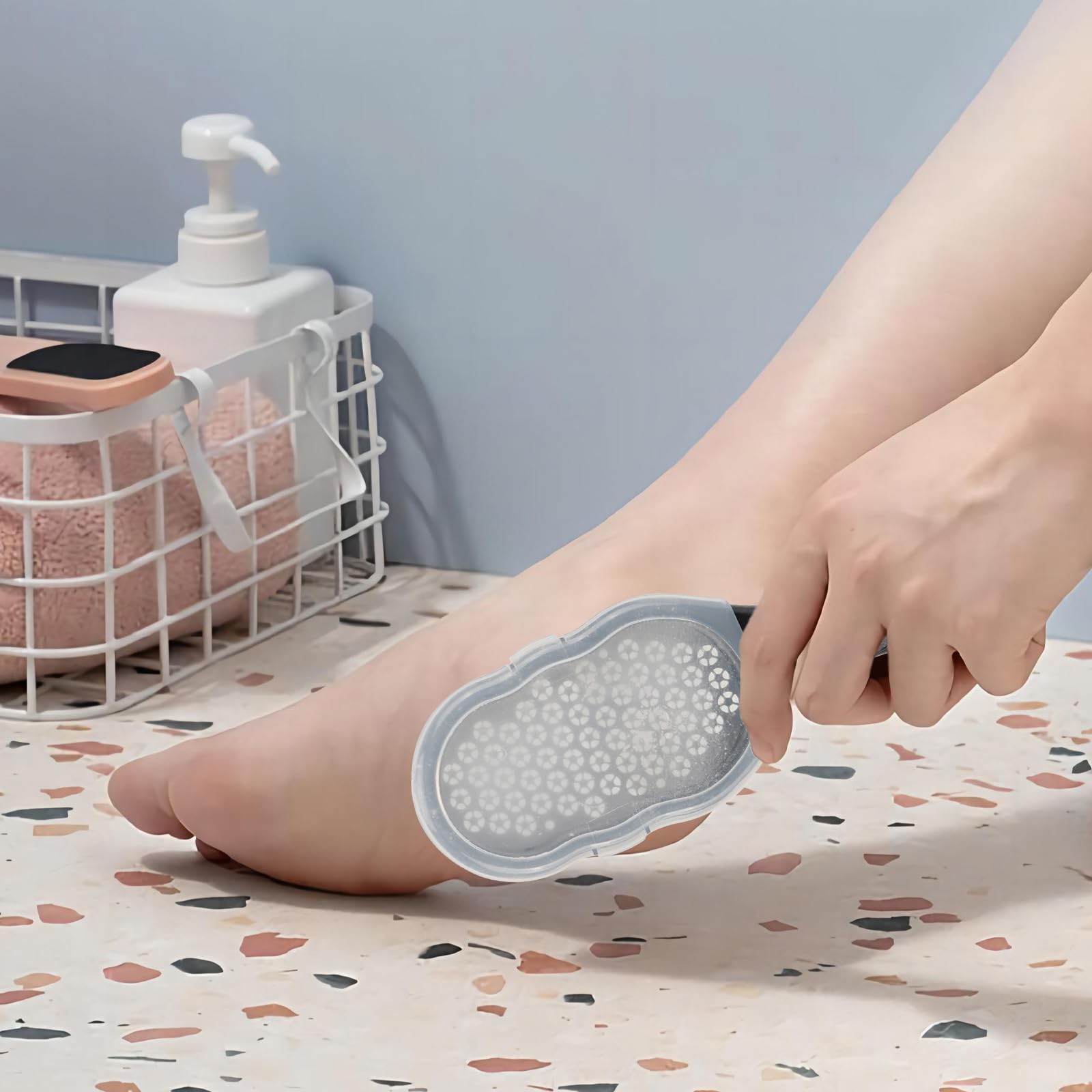 2 limas de pies con recolector de piel, raspador de pies de acero inoxidable, removedor de callos, pedicura, rallador de pies, limpiador de piel muerta para pies 6