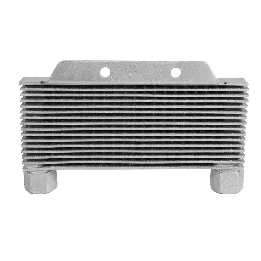 Radiatore radiatore olio motore in lega di alluminio argento, radiatore olio universale per moto, radiatore olio ad alte prestazioni a 15 file con filettatura interfaccia 12x1,25