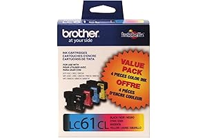 Brother LC61BK Black/Color Ink Cartridges - Vibrant, Reliable Ink for Your Printing Needs