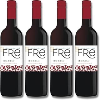 Sutter Home Fre Red Blend Non-Alcoholic Red Wine Experience Bundle with Phone Grip, Seasonal Wine Pairings & Recipes, 750ML btls, 4-Pack