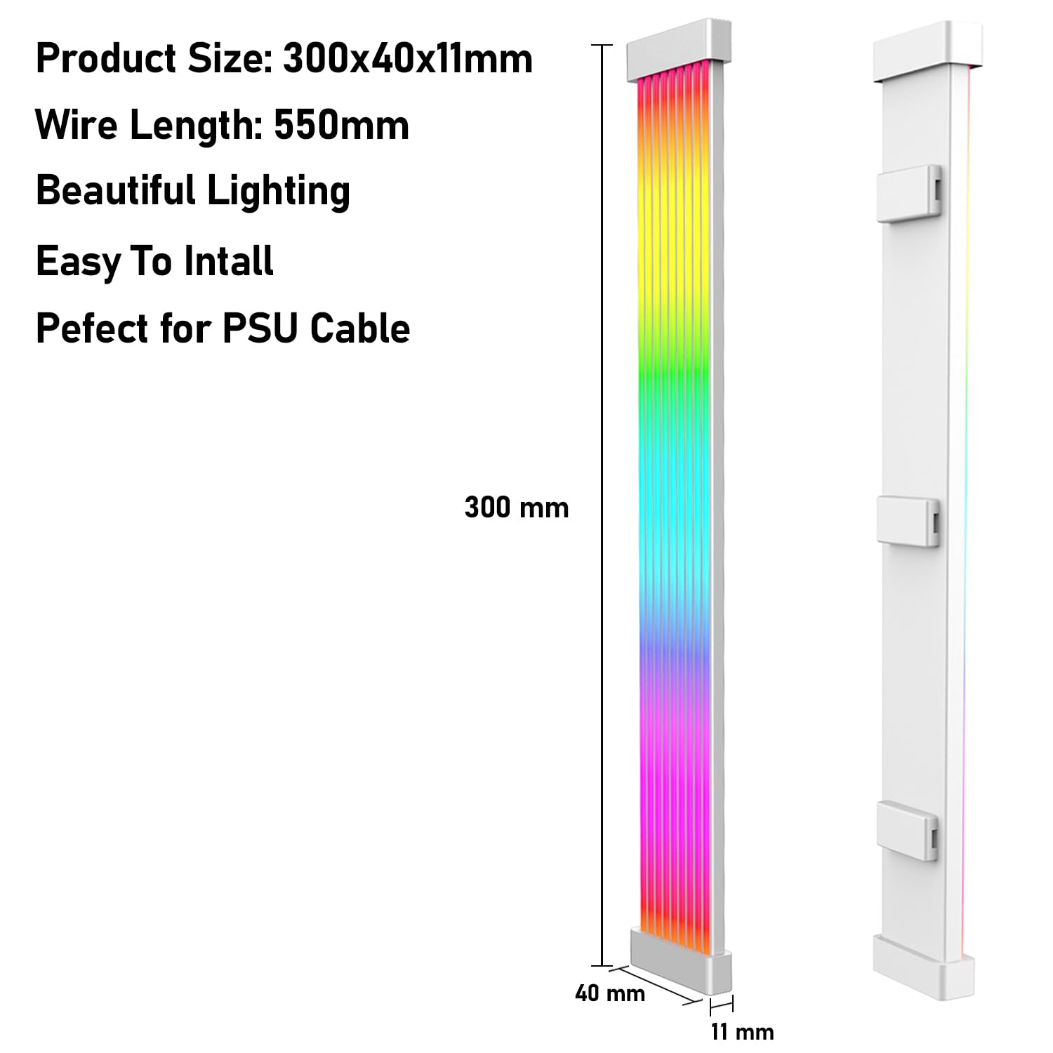 HX-100 RGB kabel zasilający do komputera GPU 5 V, 3-pinowy, ARGB Sync PC, idealny kabel 6-pinowy, 8-pinowy, 12-pinowy, 16-pinowy, 24-pinowy, kolorowy, do obudowy komputera PC
