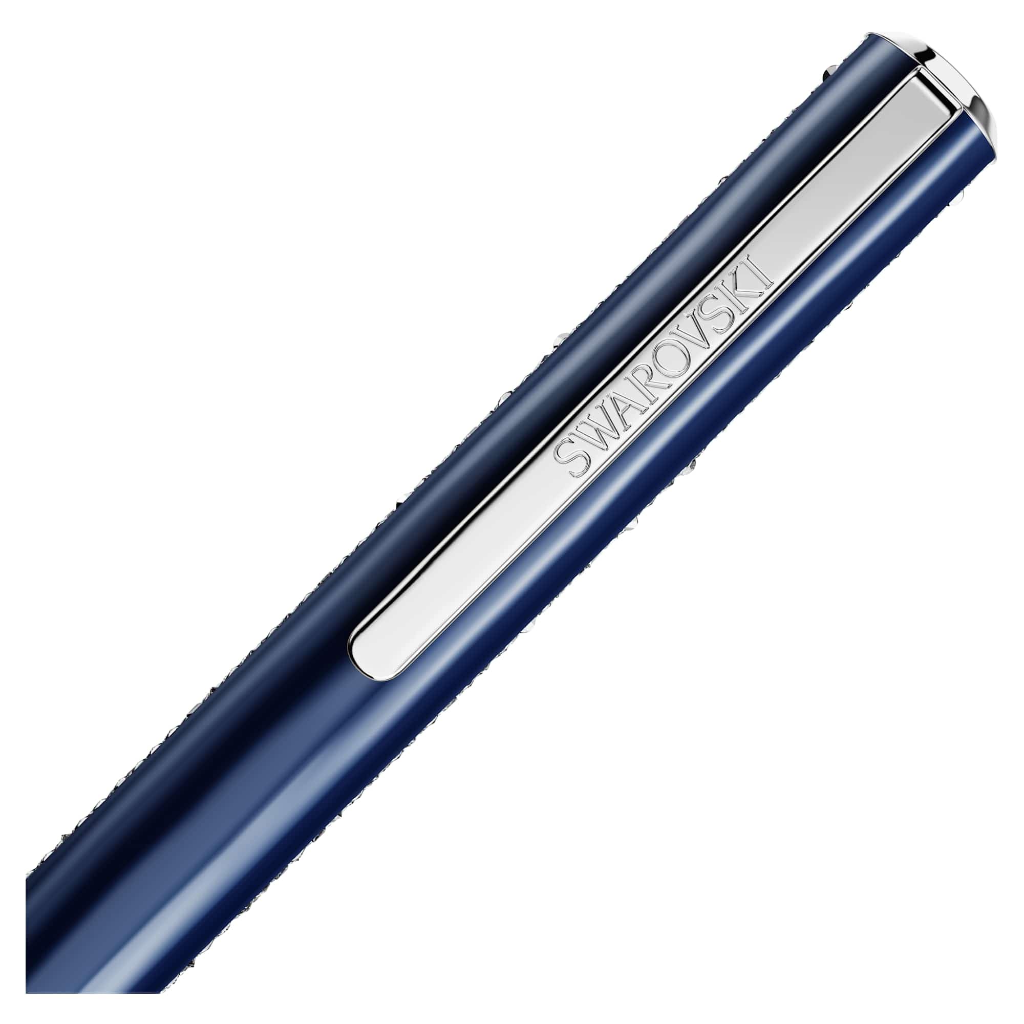 Swarovski Shimmer Ballpoint Pen, Blue Lacquered Finish with Clear Crystals and Chrome-Finished Accents - Image 3