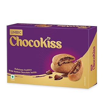 Unibic Choco Kiss Cookies 250 Grams, Filled with Chocolate, Rich & Indulgent Snack Delicious Creamy Flavors, Crunchy and Choco Cream Centred Biscuits Made for Chocoholics - image, photos