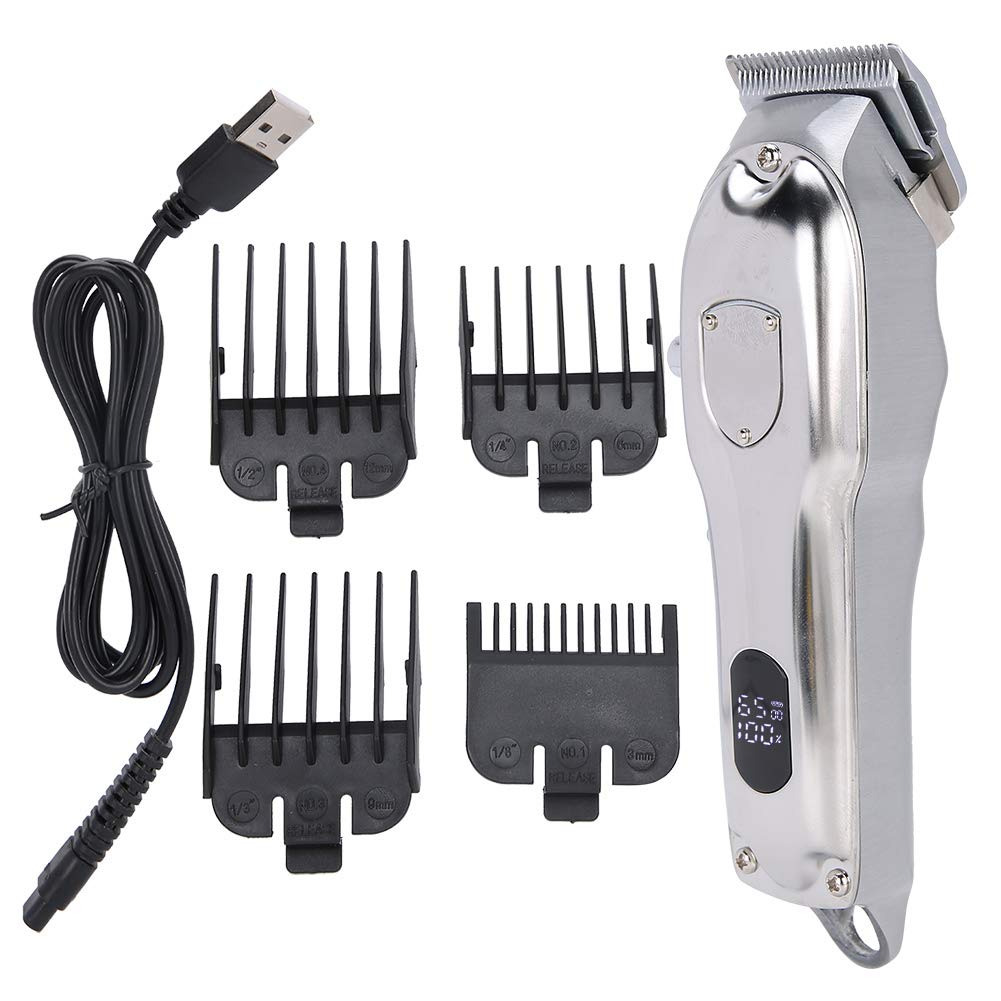 Elektrische Haarschneidemaschine, Professionelle Haarschneidemaschine für den Heimgebrauch, Edelstahlklinge, Verstellbare Zahnteilung, Wiederaufladbarer Haarschneider für Männer und Frauen,