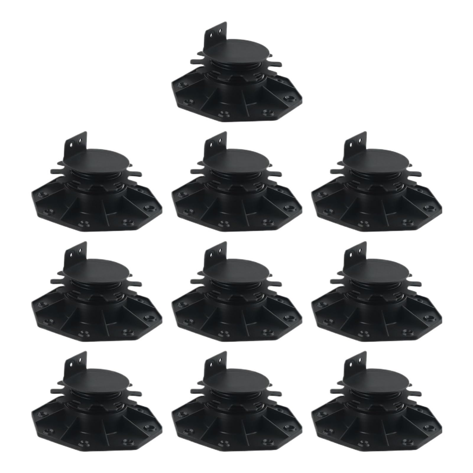 Terrassenständer, Decking Pedestal Riser Bearing Support 5/10 Pcs 18-60mm Black(10pcs 18-30mm)